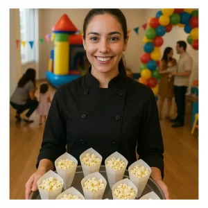Buffet infantil em São Paulo com montagem completa no local opções de doces e salgados como brigadeiro na colher churros pipoca doce mini sanduíches tapiocas e crepes doce e salgado atendimento profissional da Festas Laura Show Gourmet em bairros nobres como Moema Jardim América e Vila Olímpia